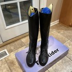 Tuffrider Mens Black Leather Baroque Field Boots- Size 11 Wide- New In Box