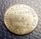 1834 France - Palais Royal No  33 - Cachets De Poche -graveur Du Roi - Token