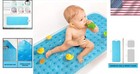 Baby Bath Mat Non Slip Extra Long Bathtub Mat For Kids Blue 40 X 16 Inch