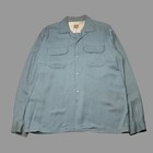 Vintage 1950s Gabardine Loop Collar Ricky Shirt Fleck Rockabilly Sz M