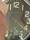 Nice  Waltham Ww2 Black  Faced Broad Arrow Marked Pocket Watch Not Working