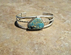 Fine Vintage Navajo Sterling Silver Natural Turquoise Bracelet