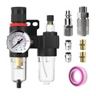 1 4  Npt Air Pressure Regulator Inline Compressor Filter With Gauge   Water Sepa