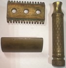 Gillette Gold Plated  new Improved  Razor  Date Jan  13 1920  open Comb  Antique