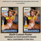 Sexy Pinup Girl Custom Alcohol Poster Any Beer Whiskey Tequila Vodka Brand   395