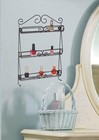 3-tier Bronze Metal Nail Polish Organizer - Wall-mountable Display Rack