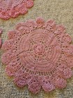 Lot Of 3 Vintage Handmade Pink Dollies Shabby Chic Granny Core 