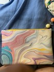 Ipsy Makeup Bag Beige Pink With Beads