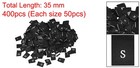 400pcs Clothing Sewing Size Label Xs-4xl Embroidered Label Black