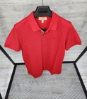 Burberry Polo Shirt Men Pique Short Sleeve Red Color Size M Cotton Spread
