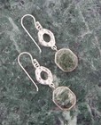 Barse Jewelry Hammered Green Genuine Seraphinite Sterling Silver Drop Earrings