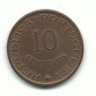 High Grade Rare Au 1961 Portugal   India Estado 10 Centavos Coin-mar706
