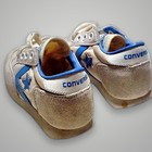 Vtg Deadstock 1980s Converse Running Shoes 8 5 Beige Blue Star Made In Korea