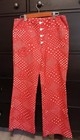 Vintage 60s-70s Levi s For Gals Big E Red Polkadot Button Up Wide Leg Pants Cool