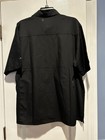 Happy Chef Cook Cool Kitchen Black Button Down Short Sleeve Shirt Size L