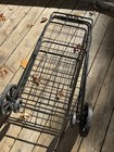 Costway Heavy Duty Folding Double Basket Utility Shopping Cart - Black   