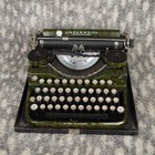 Vintage Underwood Standard Four Bank Keyboard Green Woodgrain Typewriter Works