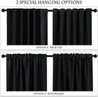 Short Blackout Curtains Thermal Insulated Window Drapes 2panels Rod Pocket 42x45