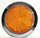 Round Reflectors 2-1 8  O d  Amber Acrylic Lens W bezel Stick-on Gg 80831-pair