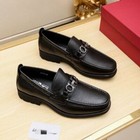 Salvatoreferragamo Business Leather Shoes Thick Soled Loafers Dress Shoes Black