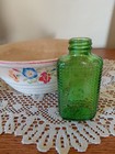 Vintage Green Glass Bottle With Hobnail Studded Texture 5  Tall 2 5  Wide