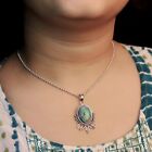 Handmade Vintage Navajo Boulder Turquoise Sterling Silver Pendant Jewelry