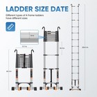 Telescoping Ladder 16 5 Ft Extension Ladder W hooks stabilizers wheels