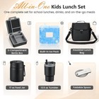Lunch Box Set With Bento Box Container  17oz Stainless Steel Food Soup Thermo  K
