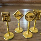 Vintage Yellow   Black Cast Iron Street Signs   6 Total    1-1 2    Tall