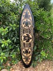 Tribal Turtle Surfboard Wall Plaque Tropical Home Bar Decor 39 x 10 