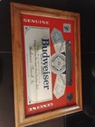 Vintage Budweiser Beer Mirror Bar Sign Anheuser Busch Framed Sign  