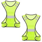  Reflective Running Vest  High Visibility Running Gear With 2 Pack Mesh Yellow