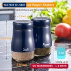 Navy Blue Salt And Pepper Shakers Set  Bivvclaz 5 Ounce Salt And Pepper Dispense