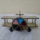 Rare Vintage Handmade Stained Glass Biplane Kaleidoscope  read  