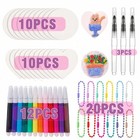 55pcs 3d Magic Foam Texture Painting Kit Puff Paint For Kids With Markers Sheets