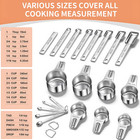 20 Pc Measuring Cups   Spoons Set Stainless Steel Nesting Leveler Engraved Mark