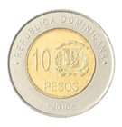 Dominican Republic 10 Pesos  2015  Km  106  Mint