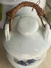 Antique Asian Sake Crock    57 Japanese Jug   Sakura Sake Jar 1930 s