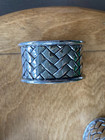 Set Of 12 Vintage Godinger Silver Plated Basketweave Design Napkin Rings