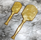 Vintage Celluloid Vanity Mirror And Brush Set