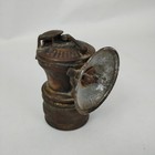 Vintage Auto-lite Brass Carbide Miners Lamp Mining Hat Light Antique Industrial