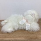 Vtg White Persian Cat Plush By A a Plush Inc Fluffy Faux Fur Blue Eyes Pink Nose