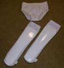 Kickpads And Trunks Matching Set Of Wrestling Gear - Solid White - New Fast Ship