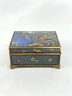 Antique Japanese Cloisonn   Box Enamel   Bronze Depicting Flowers Meiji Period
