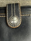 Fossil Small    what Vintage Are You    Black Leather Wallet Key Chain Zipper Pull