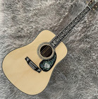 Handmade D-100 Deluxe Acoustic Guitar Natural Abalone Pearl Inlay Spruce Top