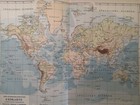1899 World Atlas Mercator Currents Map Travel Vintage Original 11 5 X 9  C15-8