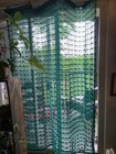 Vtg Emerald Green All Lace Shower Curtain 1970s Cottage Core French Country Euc
