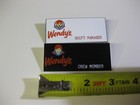  2  Wendy s Restaurant Uniform Employee Name Badges Tags   Management Titles 