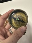 Antique Brass Poem Compass With Wooden Box Nautical Vintage Collectible   Gift